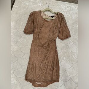 Brand new with tags Parker Black Label Sequin Gold Nude beige cocktail dress 8